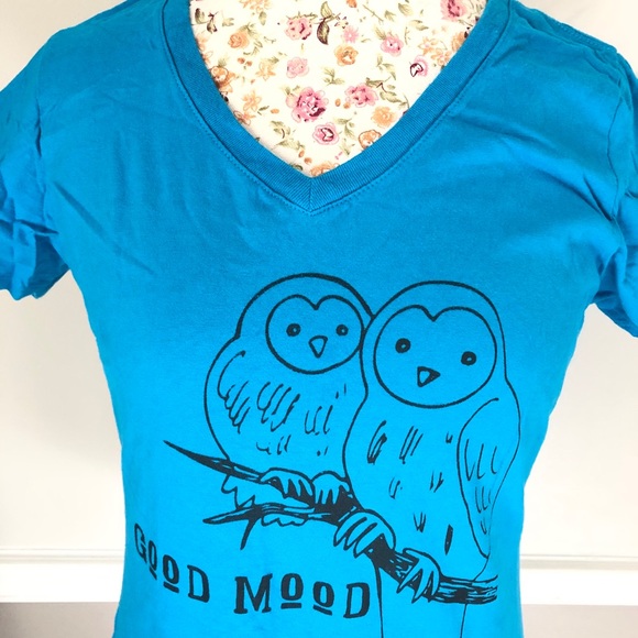 Good mood owls design women’s shirt, gift size L - Picture 3 of 11